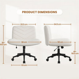 Yaheetech Fabric Swivel Desk Chair With Wheels - Beige - thumbnail 3