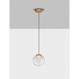 Luminosa Lighting Luminosa Galeo Globe Pendant Ceiling Light Clear, Sandy Gold Triac Dimmable Led 7W 506Lm 3000K - thumbnail 4