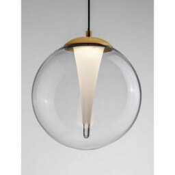 Luminosa Lighting Luminosa Galeo Globe Pendant Ceiling Light Clear, Sandy Gold Triac Dimmable Led 7W 506Lm 3000K - thumbnail 5