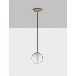 Luminosa Lighting Luminosa Galeo Globe Pendant Ceiling Light Clear, Sandy Gold Triac Dimmable Led 7W 506Lm 3000K - thumbnail 3