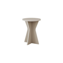 Decortie Lisa Round Side Table With Geometric Pedestal Base 40Cm Sandstone Coffee Table - thumbnail 3