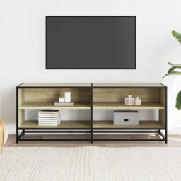 Berkfield Industrial Tv Cabinet Sonoma Oak 120.5X40X46 Cm Engineered Wood And Metal - thumbnail 3