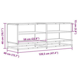 Berkfield Industrial Tv Cabinet Sonoma Oak 120.5X40X46 Cm Engineered Wood And Metal - thumbnail 9