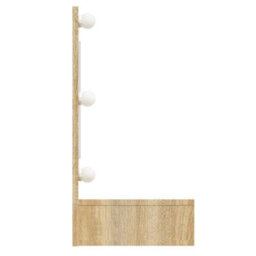 Berkfield Mirror Cabinet With Led Sonoma Oak 90X31.5X62 Cm - thumbnail 5