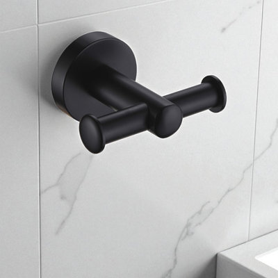 Showerdrape Modernity Black Steel Wall Mounted Robe Hook - image 1