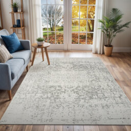 Livabliss Harput-Vintage Grey Blue Orange White Traditional Boho Living Dining Bedroom Rug 140 X 200 Cm Easy Care, Non Shedding - thumbnail 2