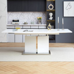 Furniture in Fashion Belmonte High Gloss Extending Dining Table Large In White - thumbnail 3