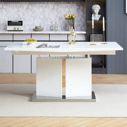 Furniture in Fashion Belmonte High Gloss Extending Dining Table Large In White - thumbnail 4