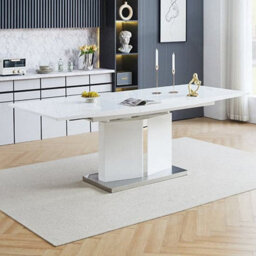 Furniture in Fashion Belmonte High Gloss Extending Dining Table Large In White