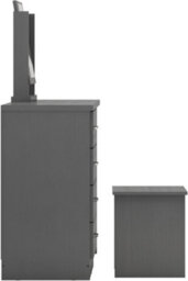 Seconique Nevada 4 Drawer Dressing Table Set 3D Grey Effect Including Stool And Mirror - thumbnail 4