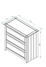 Core Products Capri 3 Drawer White Chest Of Drawers, H80.5Cm X W83.5Cm X D43.5Cm - thumbnail 5