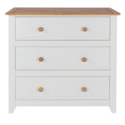 Core Products Capri 3 Drawer White Chest Of Drawers, H80.5Cm X W83.5Cm X D43.5Cm - thumbnail 2