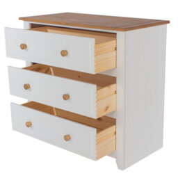 Core Products Capri 3 Drawer White Chest Of Drawers, H80.5Cm X W83.5Cm X D43.5Cm - thumbnail 4