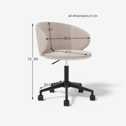 Koble Clara Home Office Chair In Natural Weave Fabric - thumbnail 6