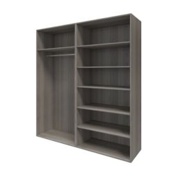 GoodHome Atomia Matt Grey Oak Effect Particle Board Wardrobe (H)2250mm (W)2000mm (D)655mm - thumbnail 3