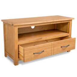 Walplus Tv Cabinet 90X35X48 Cm Solid Oak Wood - thumbnail 2
