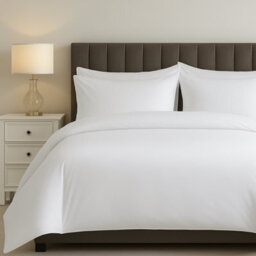 Sweet Dreams Elegant Percale 200 Thread Count Cotton Duvet Cover Set With Pillowcases White