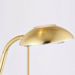 Mother & Child Floor Lamp Satin Brass 1.8M Twin Light Dimmer Flexible Reading - thumbnail 5