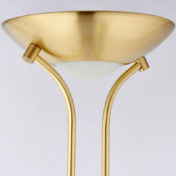 Mother & Child Floor Lamp Satin Brass 1.8M Twin Light Dimmer Flexible Reading - thumbnail 4