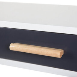 Beliani Home Office Desk White With Oak Accents 120 X 45 Cm, 2 Drawers And Shelf - thumbnail 8