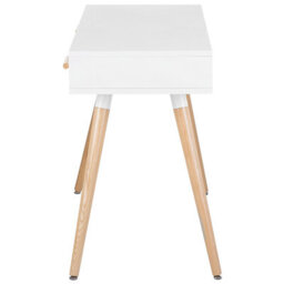 Beliani Home Office Desk White With Oak Accents 120 X 45 Cm, 2 Drawers And Shelf - thumbnail 5