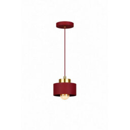 Luminosa Lighting Luminosa Simply Slim Pendant Ceiling Light Burgundy, Gold 1X E27 - thumbnail 1
