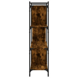 Berkfield Industrial Bookcase 4-Tier Smoked Oak 76X32X123 Cm Engineered Wood - thumbnail 5