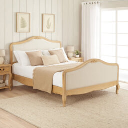 The Furniture Market French Chateau Oak 5Ft King Size Bed With Natural Linen Fabric - thumbnail 8