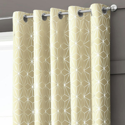 Velosso Moreno Thermal Blackout Ready Made Eyelet Curtains - Cream