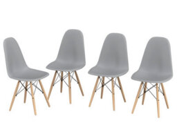 Urbn-Living Urbnliving 120Cm Width 5 Pcs Ceramic Crimea Shinny Rectangle Table With Grey Chairs Set - thumbnail 6