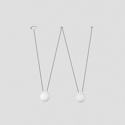 Luminosa Lighting Luminosa Mine 2 Light White Suspension Pendant, E27
