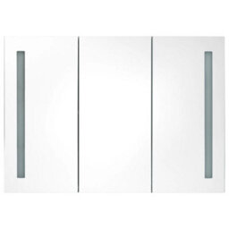 Berkfield Stylish Led Bathroom Mirror Cabinet 89X14X62 Cm Shining Grey - thumbnail 5