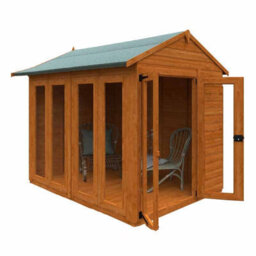 Buttercup Farm 8X6 Flex Apex Full Pane Summerhouse 12mm Flex - L238.8 X W175 X H23.32 Cm - Solid Wood/softwood/pine - Burnt Orange - thumbnail 3