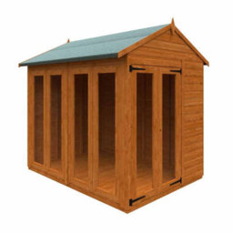 Buttercup Farm 8X6 Flex Apex Full Pane Summerhouse 12mm Flex - L238.8 X W175 X H23.32 Cm - Solid Wood/softwood/pine - Burnt Orange - thumbnail 2