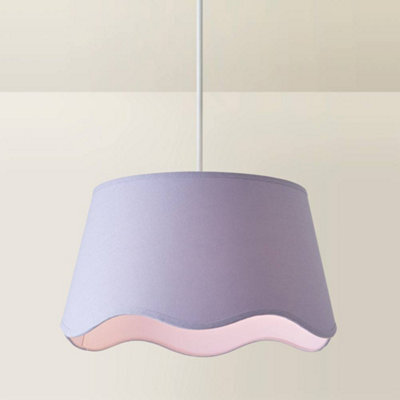 Valuelights Mabel Large Lilac Scallop Edge Linen Lamp Shade (D)45Cm - image 1