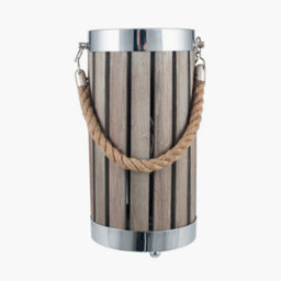 Pacific Lifestyle Grey Wash Wood Small Lantern Table Lamp - thumbnail 3