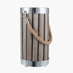 Pacific Lifestyle Grey Wash Wood Small Lantern Table Lamp - thumbnail 5