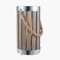 Pacific Lifestyle Grey Wash Wood Small Lantern Table Lamp - thumbnail 6