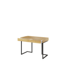 Arte Teen Flex Desk 110Cm In Oak Hickory & Raw Steel - Compact Desk With Two Drawers And Industrial Metal Legs - thumbnail 2
