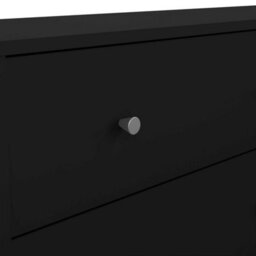 Wyld Haus Tainan Wide Black Chest Of Drawers - 6-Drawer Matt Wood Dresser 1431X317X683mm - thumbnail 8