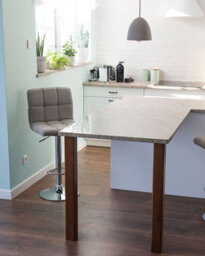 Beliani Set Of 2 Bar Chairs Marion Swivel Light Beige - thumbnail 2