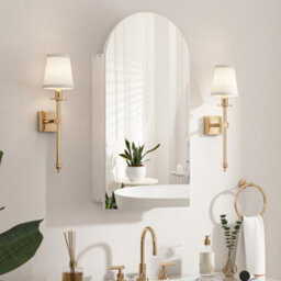 Keepreaper Sleek Arched Bathroom Mirror Cabinet White Wall-Mounted With Adjustable Shelf 40 X 80 Cm - thumbnail 7
