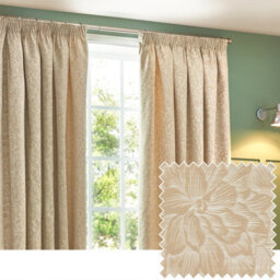 Wylder Grantley Jacquard Room Darkening Pencil Pleat Curtain Pair Natural (W)117Cm X (D)137Cm - thumbnail 6