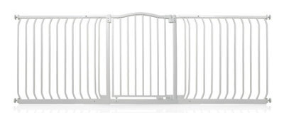 Safetots Curved Top Safety Gate, 197Cm - 206Cm, Matt White, Pressure Fit Stair Gate - image 1