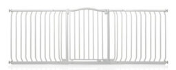 Safetots Curved Top Safety Gate, 197Cm - 206Cm, Matt White, Pressure Fit Stair Gate - thumbnail 1