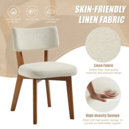 Matteo Mid-Century Modern Dining Chairs, Set Of 2 - Beige - thumbnail 5