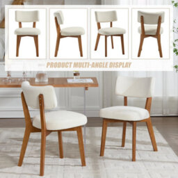 Matteo Mid-Century Modern Dining Chairs, Set Of 2 - Beige - thumbnail 2