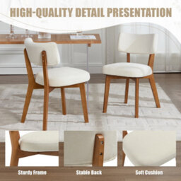 Matteo Mid-Century Modern Dining Chairs, Set Of 2 - Beige - thumbnail 3