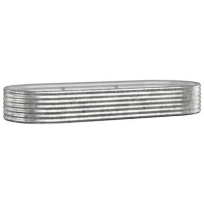 Berkfield Durable Garden Planter Powder-Coated Steel 249X100X36 Cm Silver - image 1