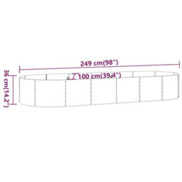 Berkfield Durable Garden Planter Powder-Coated Steel 249X100X36 Cm Silver - thumbnail 6